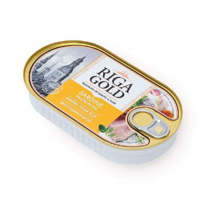 RIGA GOLD 190гр yog‘li sardina fileti (kalit)