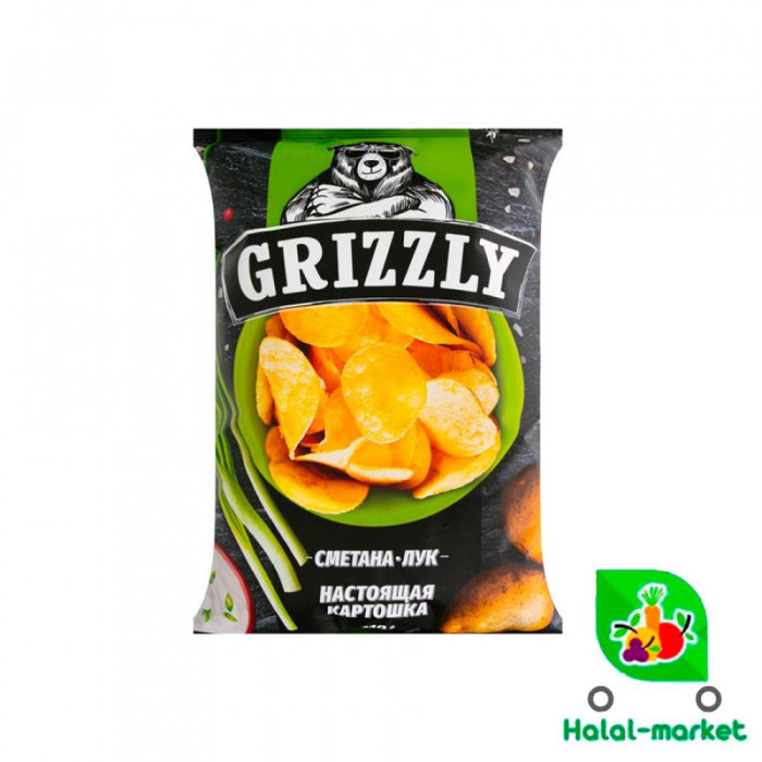 Чипсы Grizzly со вкусом Сметана лук 60гр