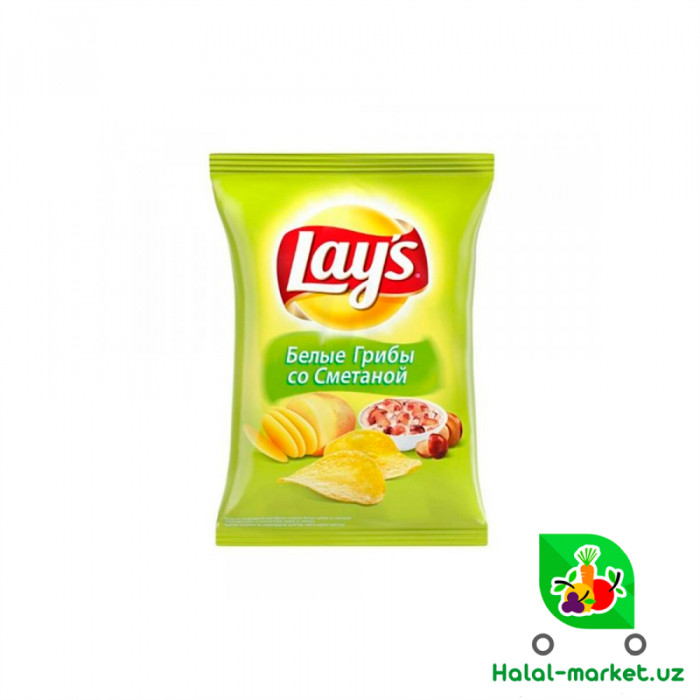 Чипсы LAYS Белые грибы со сметаной 140гр