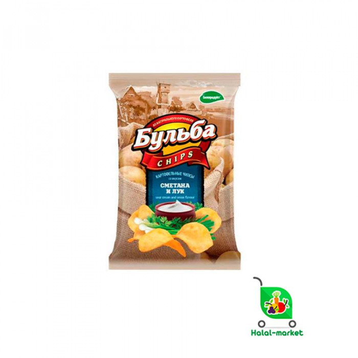 Чипсы Бульба со Вкусом Сметана и Лук 75гр
