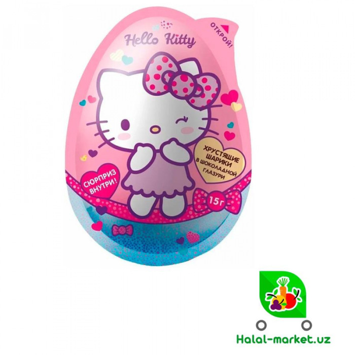 Хрустящие шарики HELLO KITTY с кремом 15гр