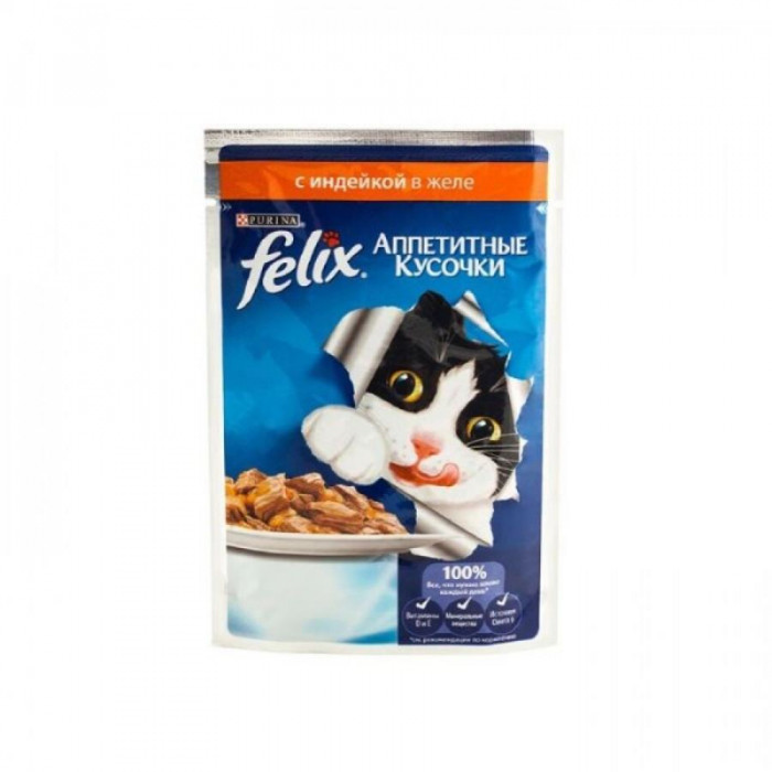 Корм FELIX Индейка в желе 85гр