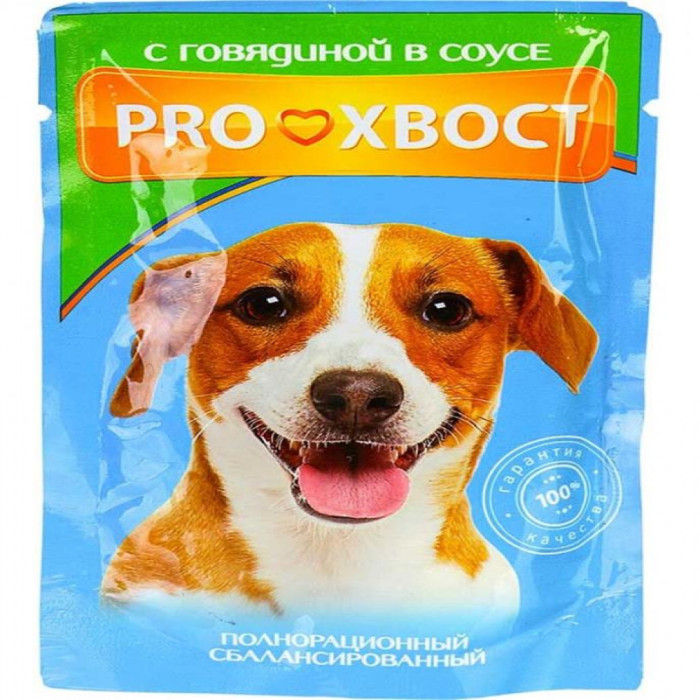 PROХВОСТ Корм для собак с говядиной в соусе 415гр