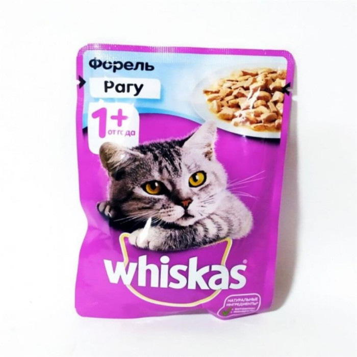 Корм Whiskas лосось c форелью 85гр