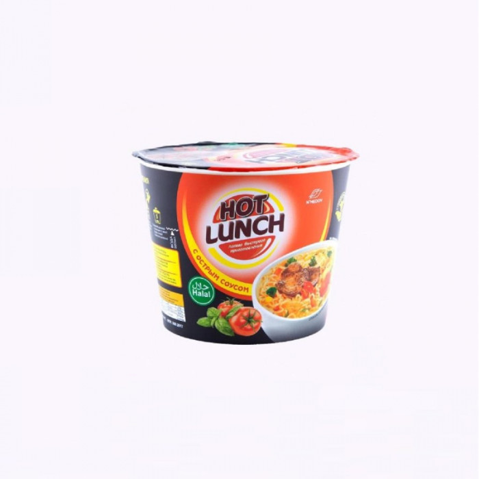 Лапша HOT LUNCH С соусом острый 90гр (стакан)