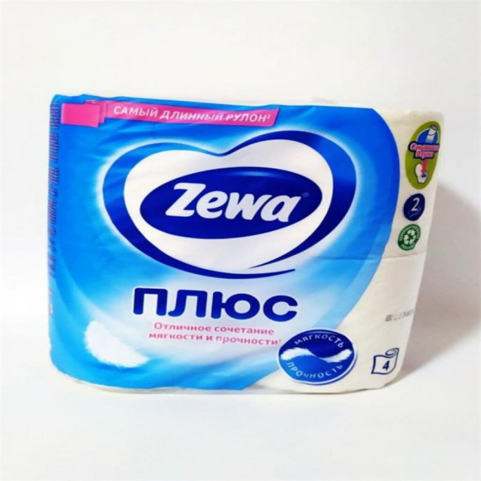 Туалетная бумага ZEWA 2слойные 4шт