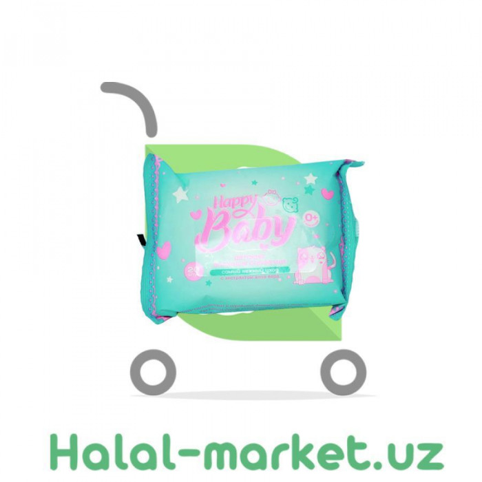 Влажные салфетки Happy Baby с Алоэ Вера 20шт