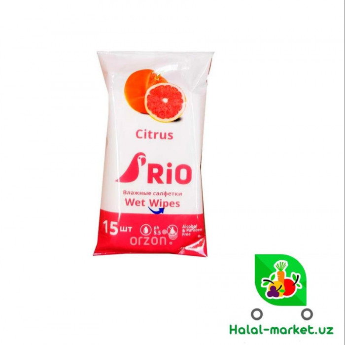 Влажные салфетки RIO фруктовые 10/15шт