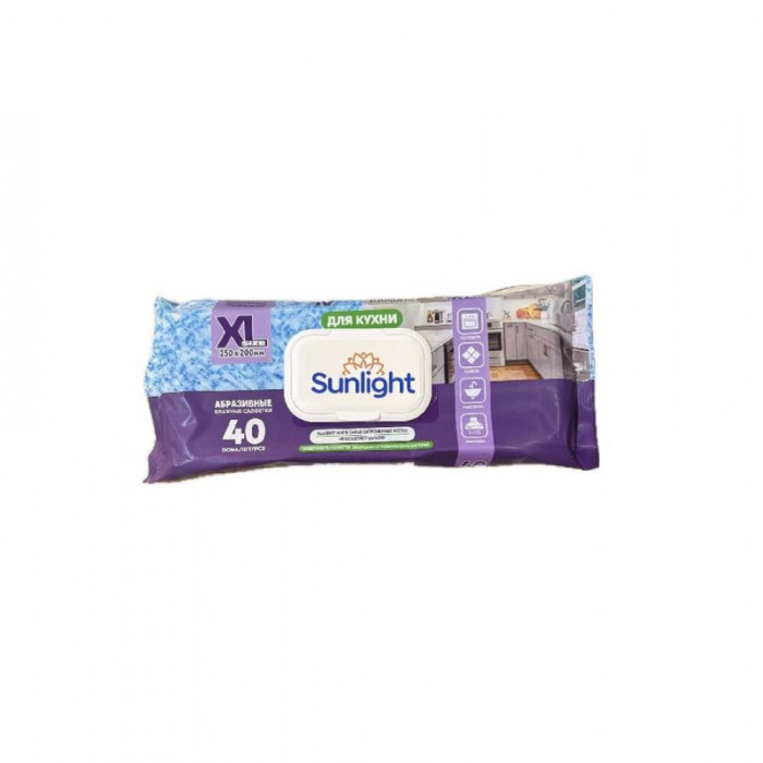 Влажные салфетки SUNLIGHT XL 2.50*2.00 40шт