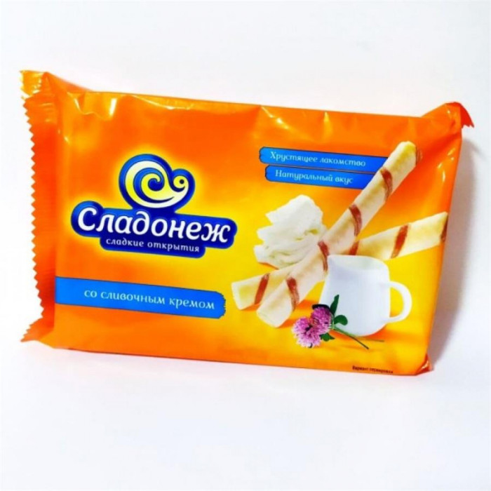 Вафельные трубочки Сладонеж сливочный 175гр