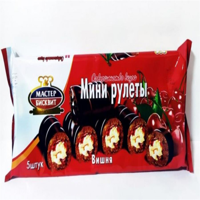 Рулет МАСТЕР БИСКВИТ Вишня 160гр