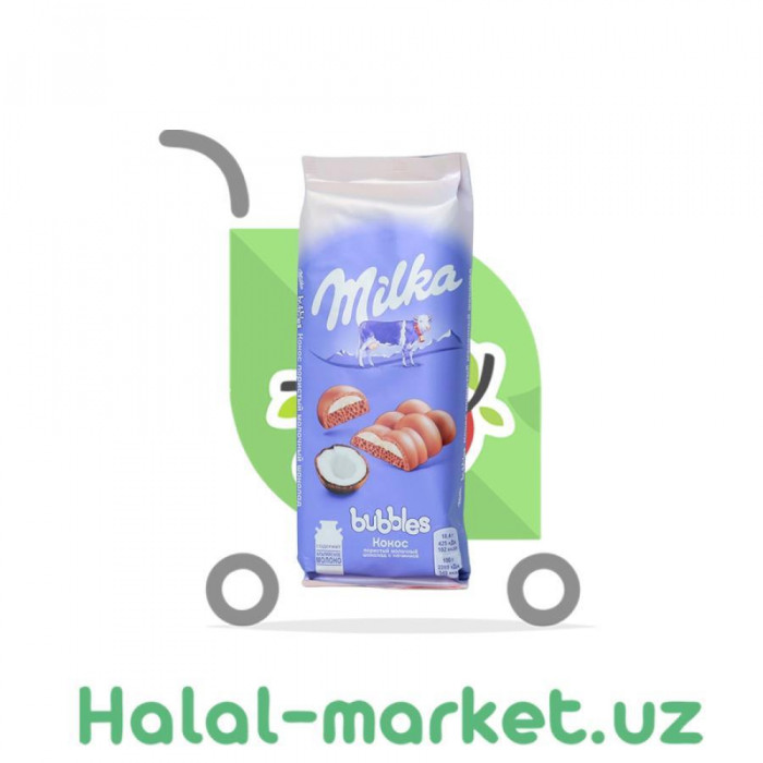 Шоколад MILKA BUBBLES Кокос 92гр