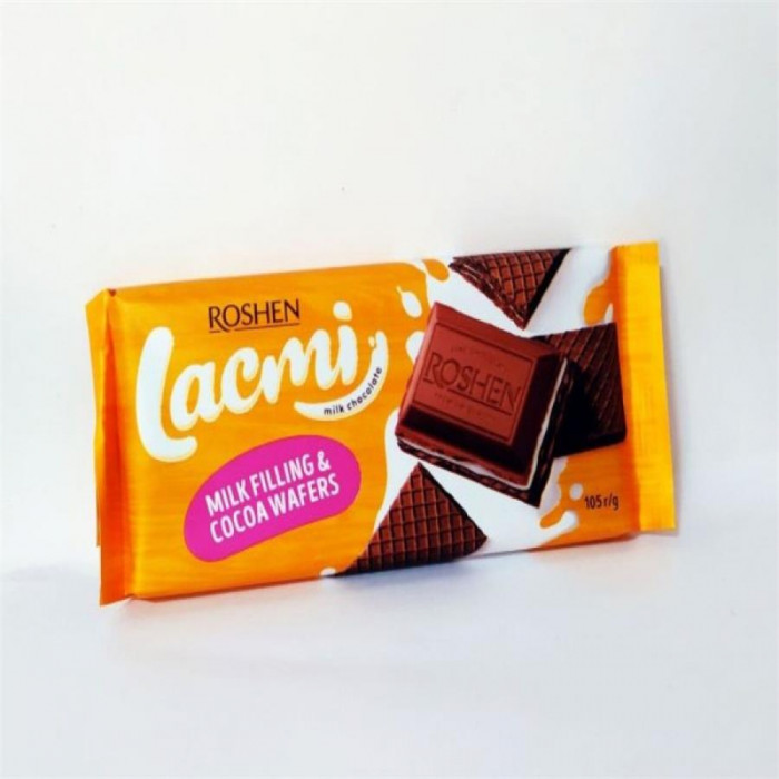 Шоколадная плитка Lacmi Roshen молочно-шоколадный 105гр