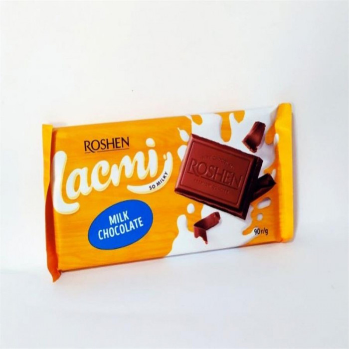 Шоколадная плитка Lacmi Roshen чисто молочный 90гр
