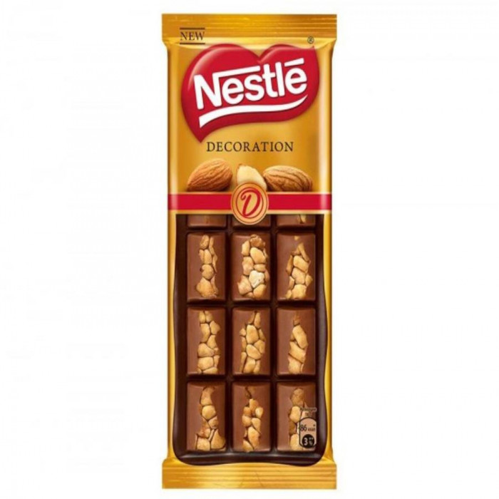 Шоколадная плитка NESTLE Decoration Миндаль 80гр