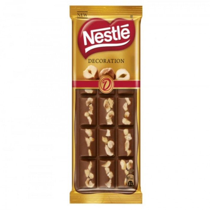 Шоколадная плитка NESTLE Decoration Фундук 80гр