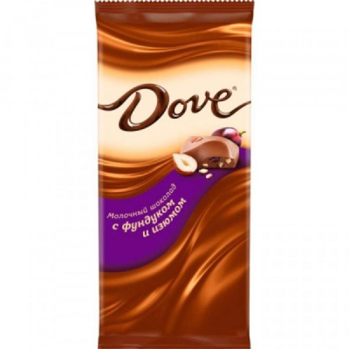 Шоколадная плитка DOVE Изюм 90гр