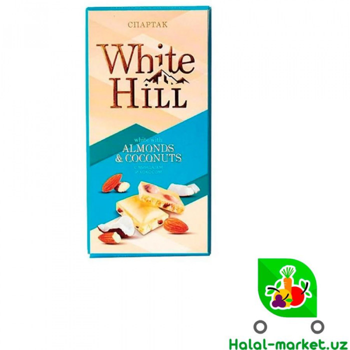 Шоколад White Hill миндаль и кокос 90г