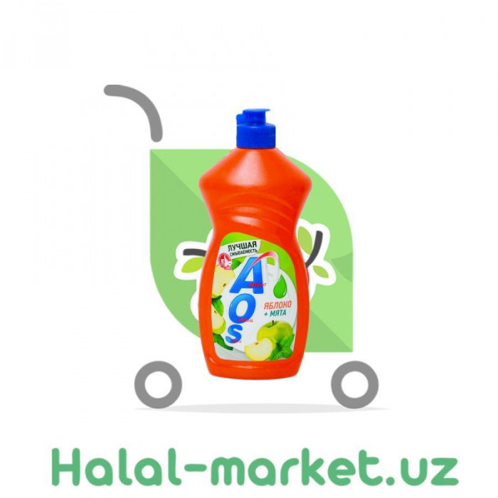 Гель для посуды AOS Яблоко,Мята 450гр