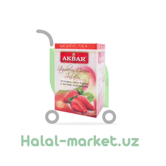 Чай черный AKBAR Strawberry Cream Sensation 20ПАК