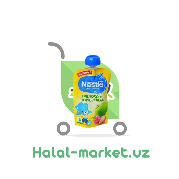 Пюре NESTLE Яблоко,Клубника 90гр М/у