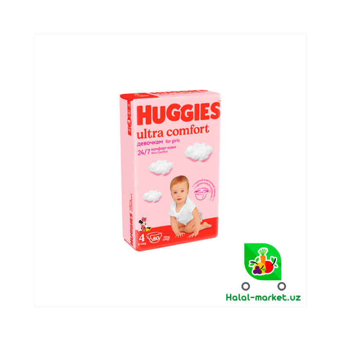 Подгузники HUGGIES UC GIRL (4) 80шт