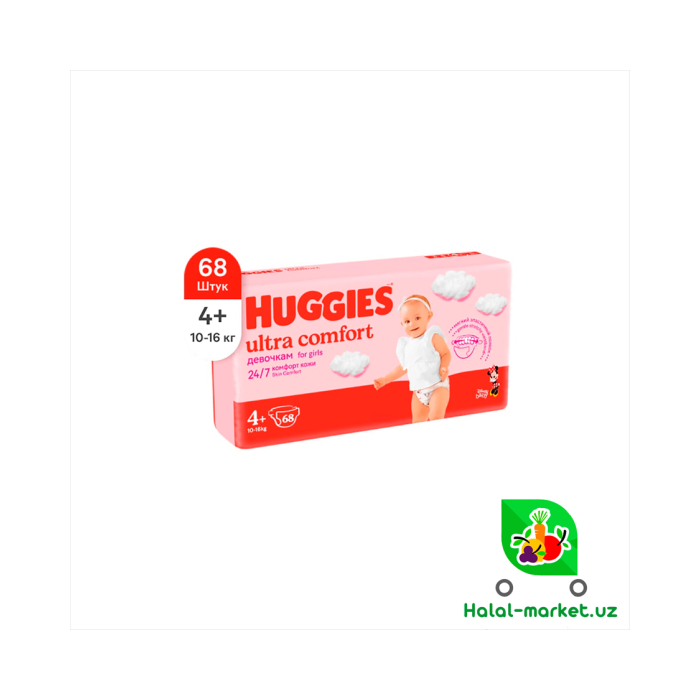 Подгузники HUGGIES UC Girl (4+) 68шт