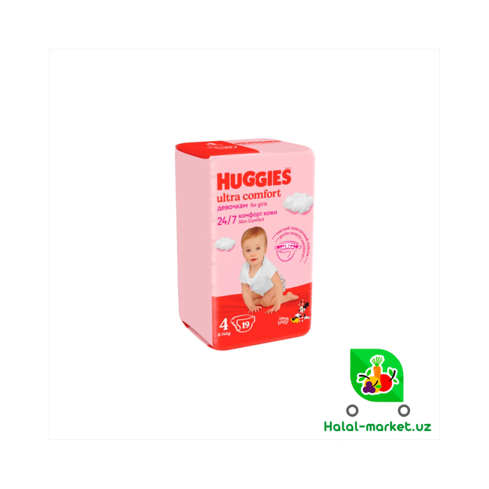 Подгузники HUGGIES UC GIRL (4) 19шт