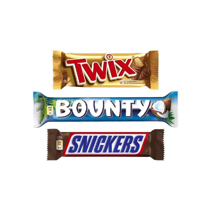 Конфеты SNICKERS/BOUNTY/TWIX 1кг (кор)