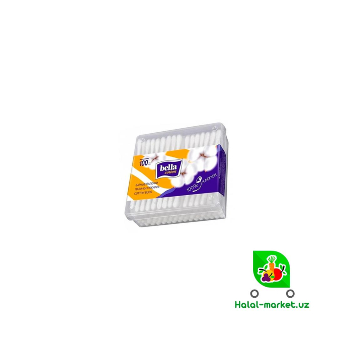 BELLA 100 dona paqetli paxta tamponlari