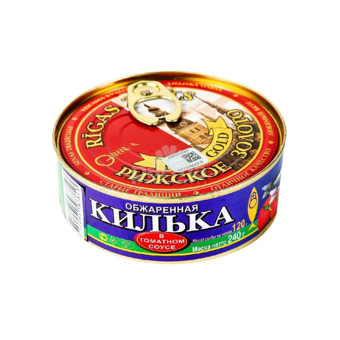 Qizil pomidor sousida qovurilgan kilya RIGA GOLD 240gr (kalit)