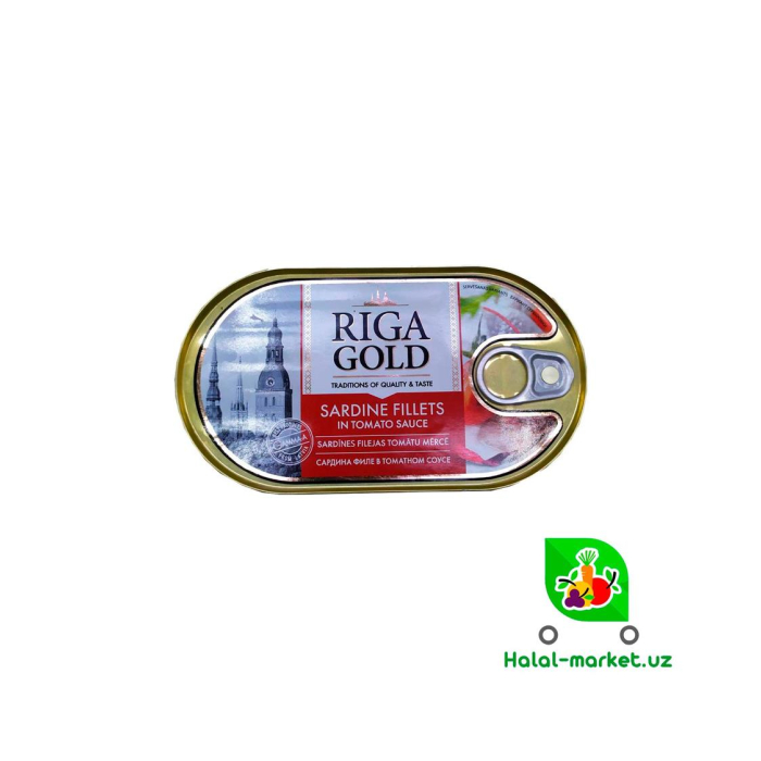 RIGA GOLD 190gr (kalit) pomidor sousidagi sardina fileti