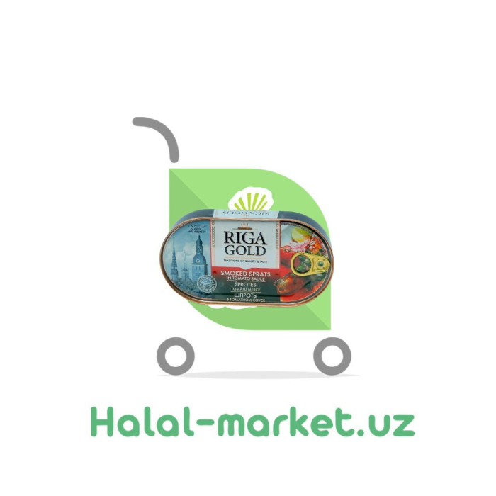 RIGA GOLD shprotlari pomidor sousida 190gr (kalit)