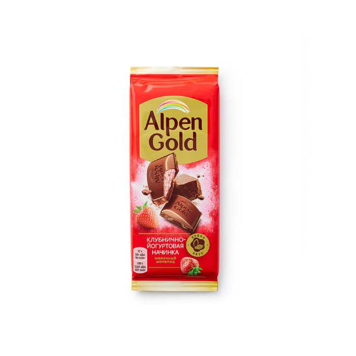 Шоколад ALPEN GOLD Клубично-йогуртовая начинка 85гр