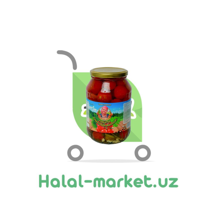 Маринованные черри с зеленью БАБУШКИНА РЕЦЕПТЫ 1л
