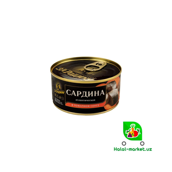 Sardinalar ZА RODINU pomidor sousida 185gr (kalit)