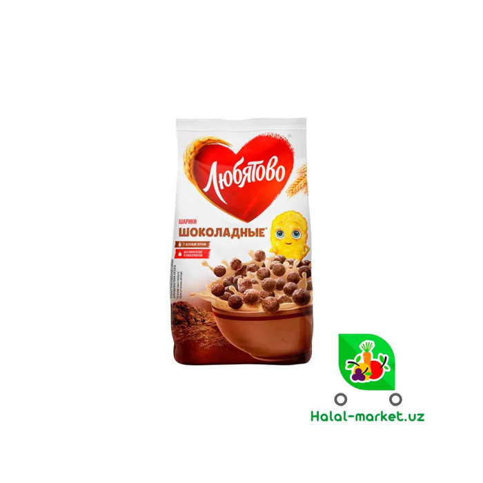 Сухой завтрак ЛЮБЯТОВО шоколадные шарики 200гр М/у