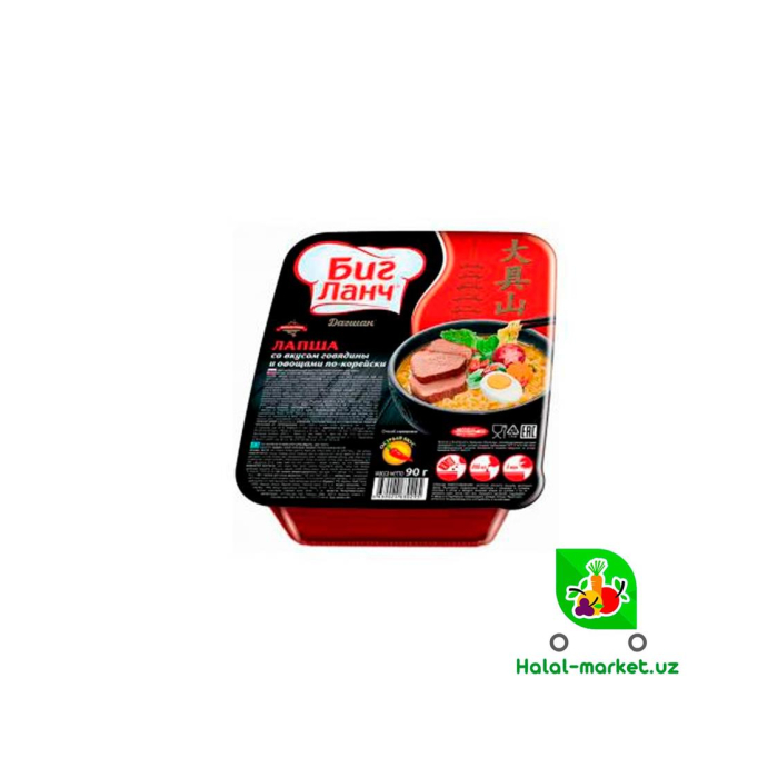 BİG LUNCH noodle with beef and Korean-style vegetables 90g Pl/b