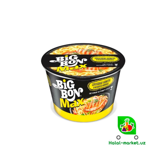 Лапша BIG BON MAX Куриная+с пряным соусом 95гр Пл/б