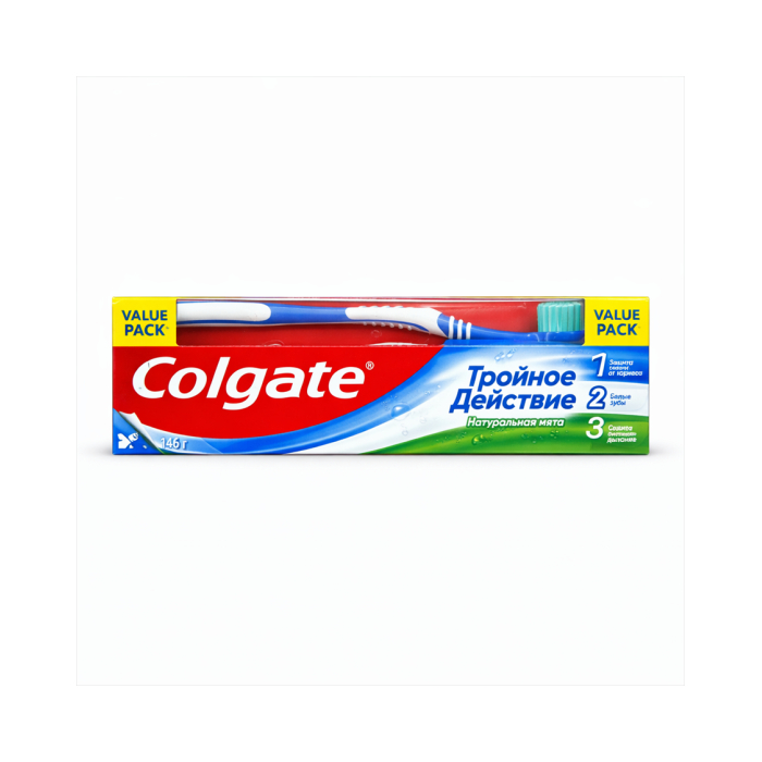 Зуб.паста COLGATE Тройное Действия 146гр (Щетка в подарок)