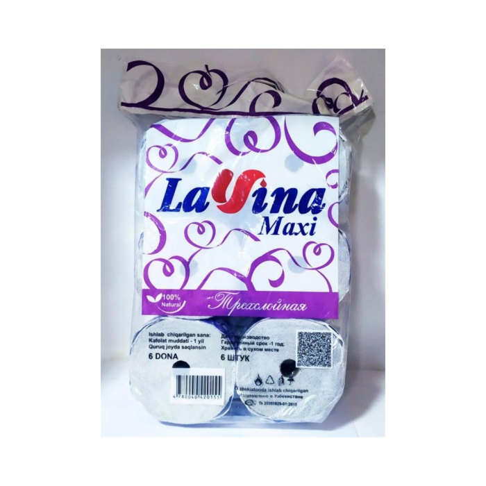 Туалетная бумага LAVINA MAXI 6шт
