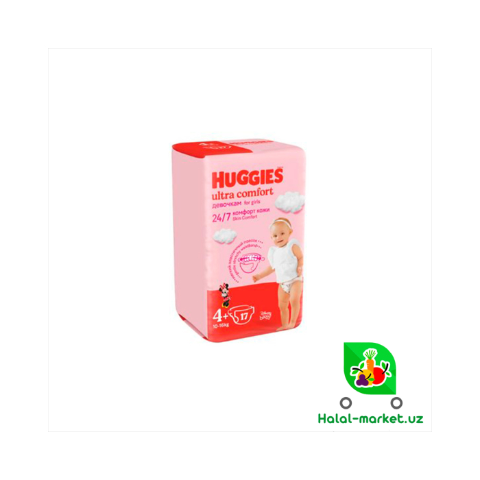 Подгузники HUGGIES Girl UC (4+) 17шт