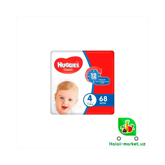 Подгузники HUGGIES Classic (4) 68шт