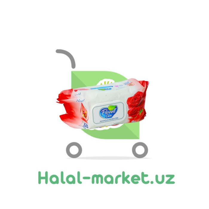 Влажные салфетки FLOVELL CARE Роза 120шт