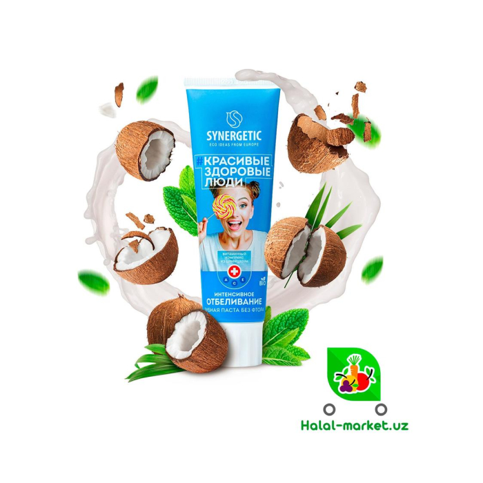 Зуб.паста SYNERGETIC Кокос,Мята 100гр
