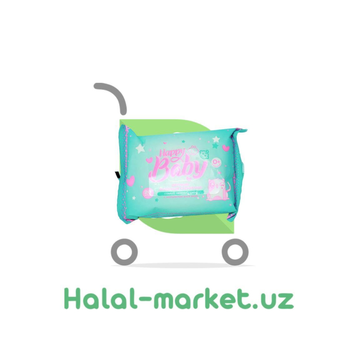 Happy Baby Aloe Vera bilan nam salfetkalar 20 dona
