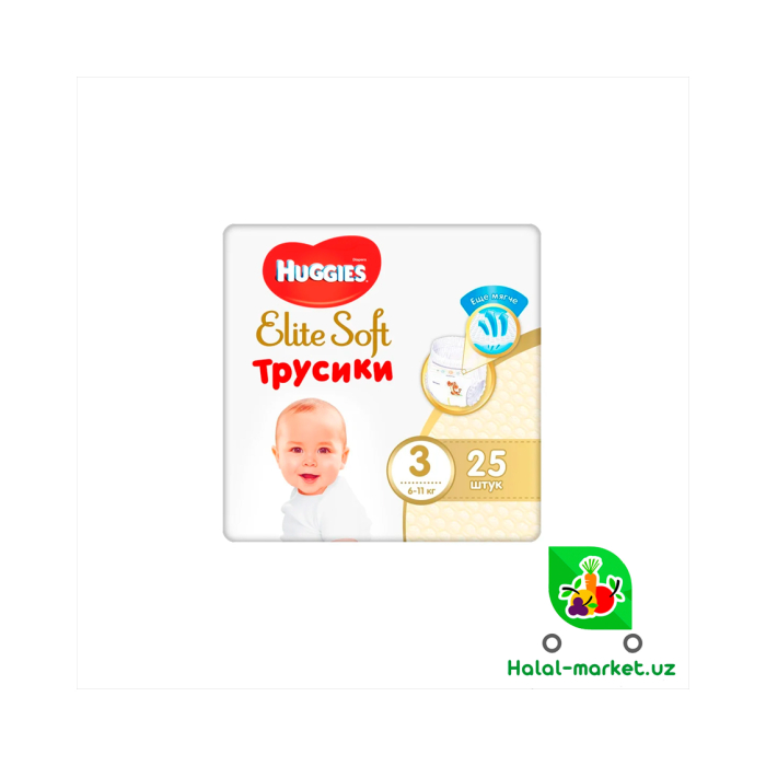 Подгузники HUGGIES ELITE SOFT Трусики (3) 25шт