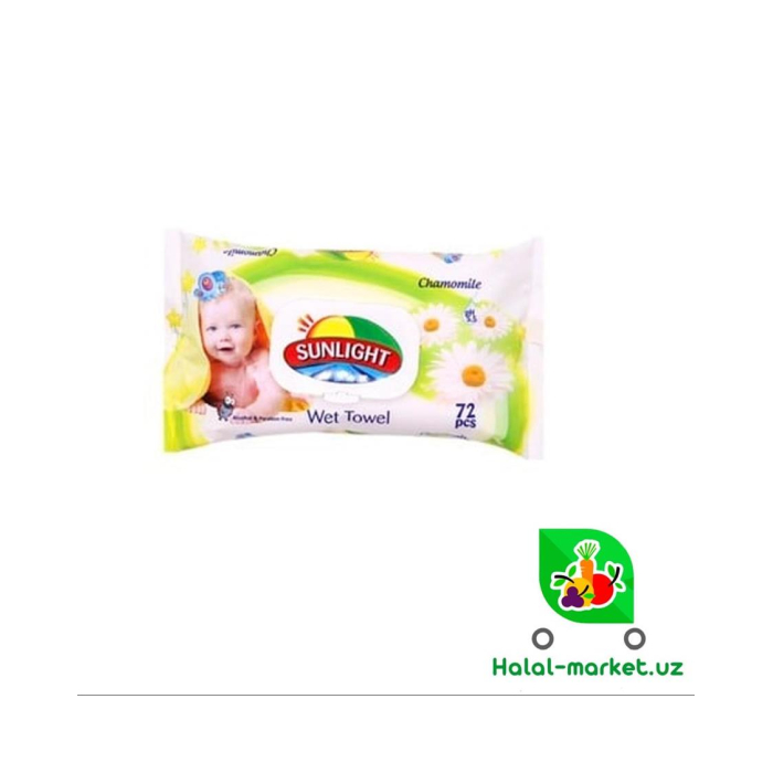 Влажные салфетки SUNLIGHT Ромашка 72шт