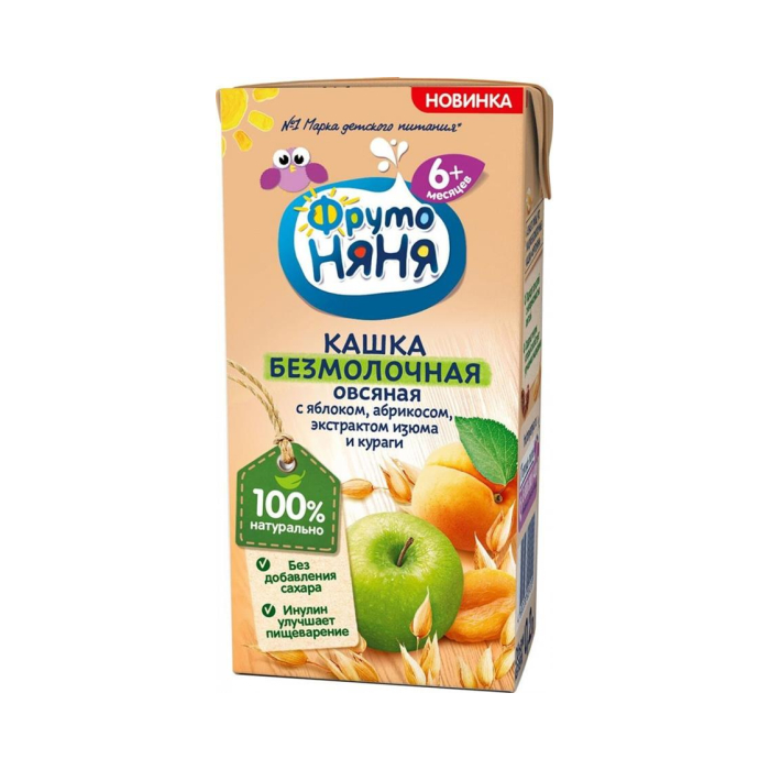 Каша ФРУТО НЯНЯ Безмолоч.Овсяная с Яблоком 0,2л