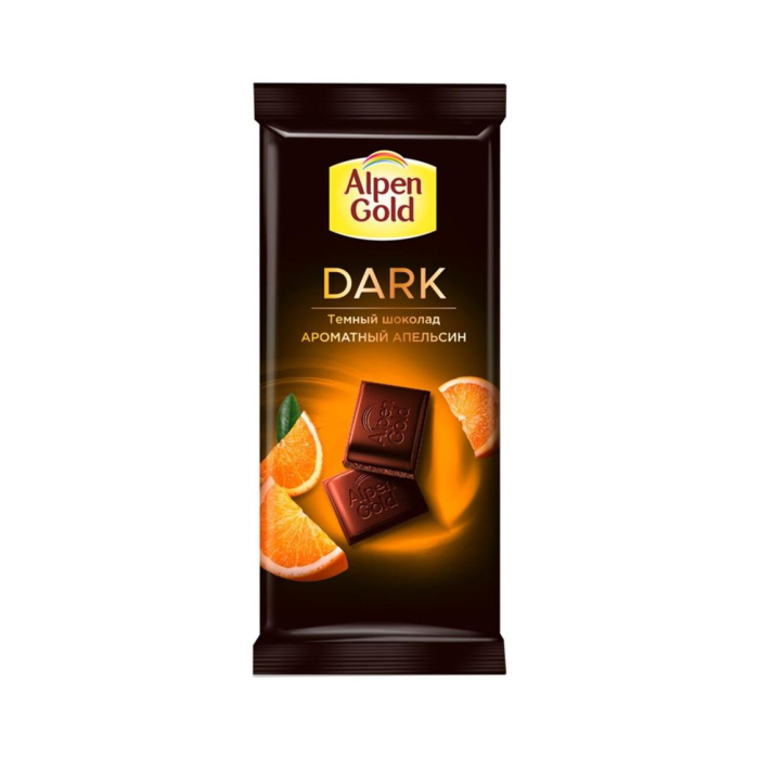 ALPEN GOLD qora shokoladli plitka, apelsin bo'laklari bilan 80gr